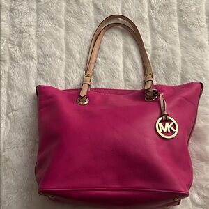 Michael Kors Fuchsia Leather Tote
